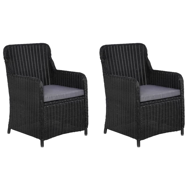 vidaXL Dining Set in Black/Dark Grey/Natural Wood