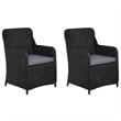 vidaXL Dining Set in Black/Dark Grey/Natural Wood