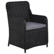 vidaXL Dining Set in Black/Dark Grey/Natural Wood