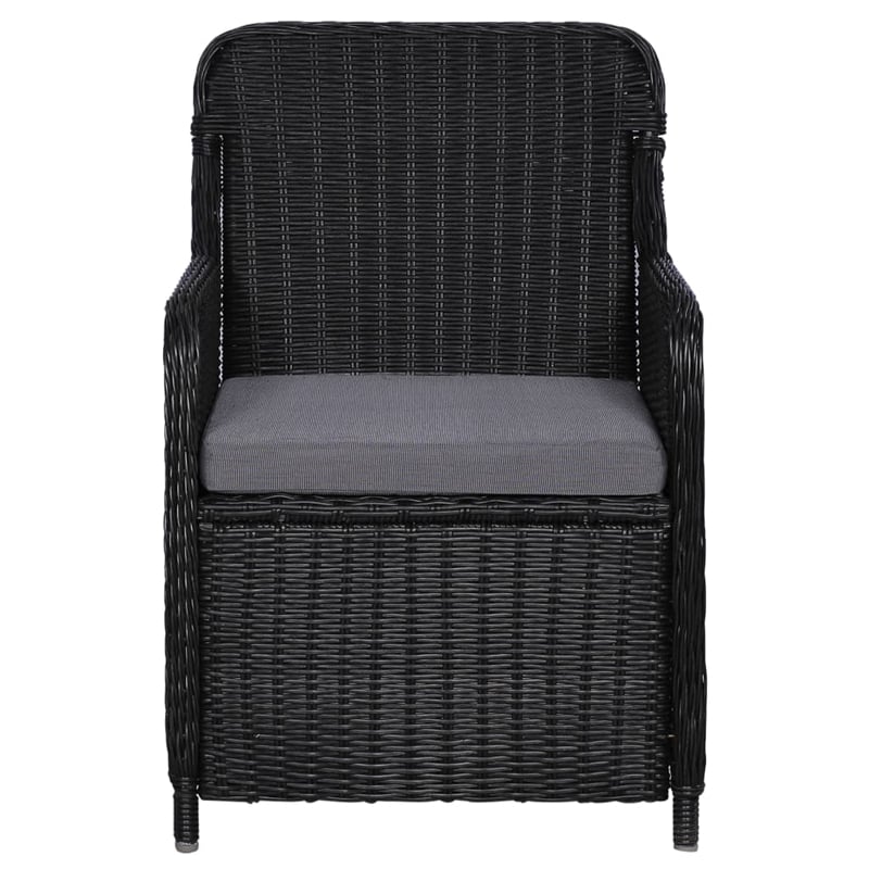 vidaXL Dining Set in Black/Dark Grey/Natural Wood