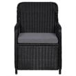 vidaXL Dining Set in Black/Dark Grey/Natural Wood