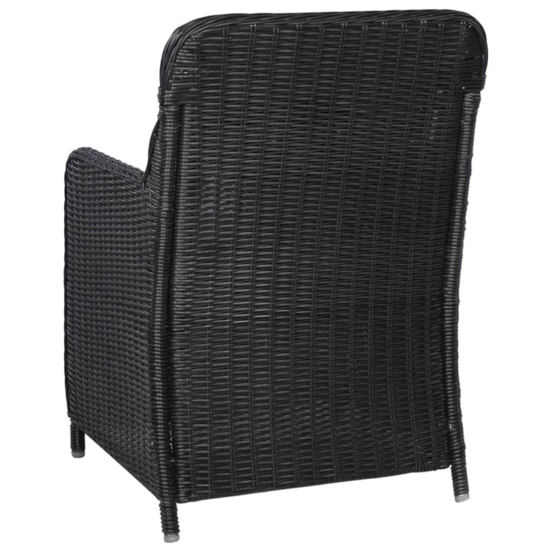 vidaXL Dining Set in Black/Dark Grey/Natural Wood