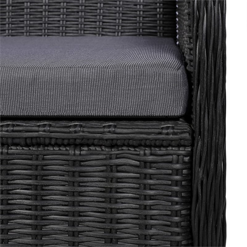 vidaXL Dining Set in Black/Dark Grey/Natural Wood