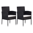 vidaXL Solid Acacia Wood Standard Durable Dining Set in Black/Cream White