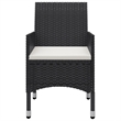 vidaXL Solid Acacia Wood Large Dining Set in Black and Cream White