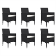 vidaXL Solid Acacia Wood Large Dining Set in Black and Cream White