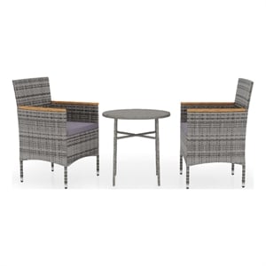 vidaXL 3 Piece Garden Dining Set in Grey/Brown