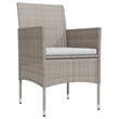 vidaXL Garden Dining Set in Beige and in Black