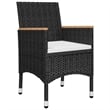 vidaXL Solid Acacia Wood 7 Piece Durable Dining Set in Black
