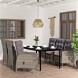 vidaXL Garden Dining Set in Grey and in Black