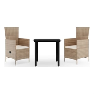 vidaXL Garden Dining Set in Beige