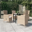 vidaXL Garden Dining Set in Beige and in Black