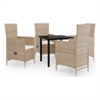 vidaXL Garden Dining Set in Beige and in Black