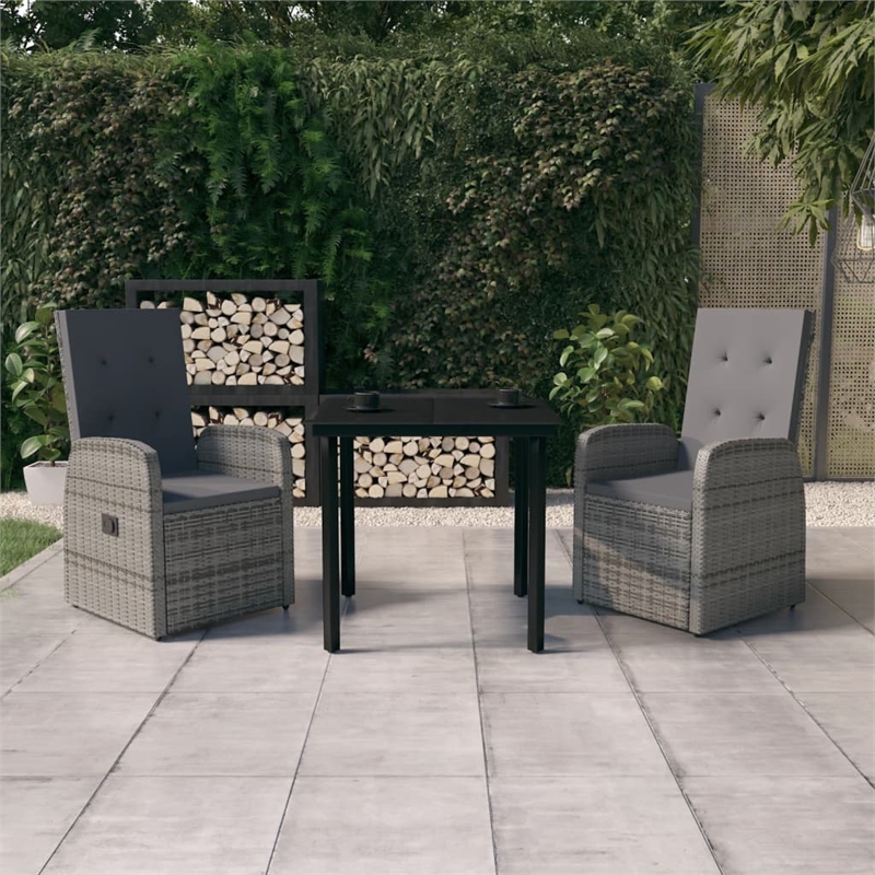 vidaXL Garden Dining Set in Grey and in Black