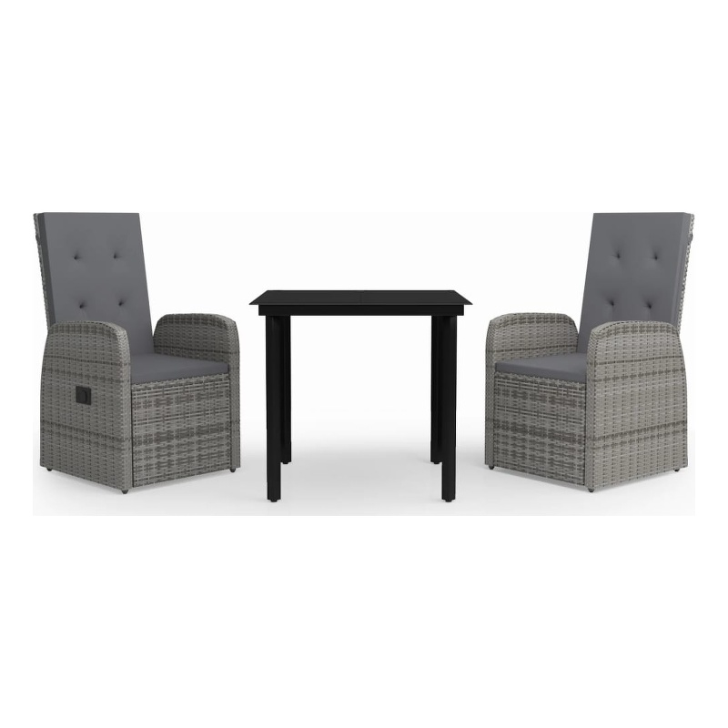 vidaXL Garden Dining Set in Grey and in Black