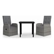 vidaXL Garden Dining Set in Grey and in Black