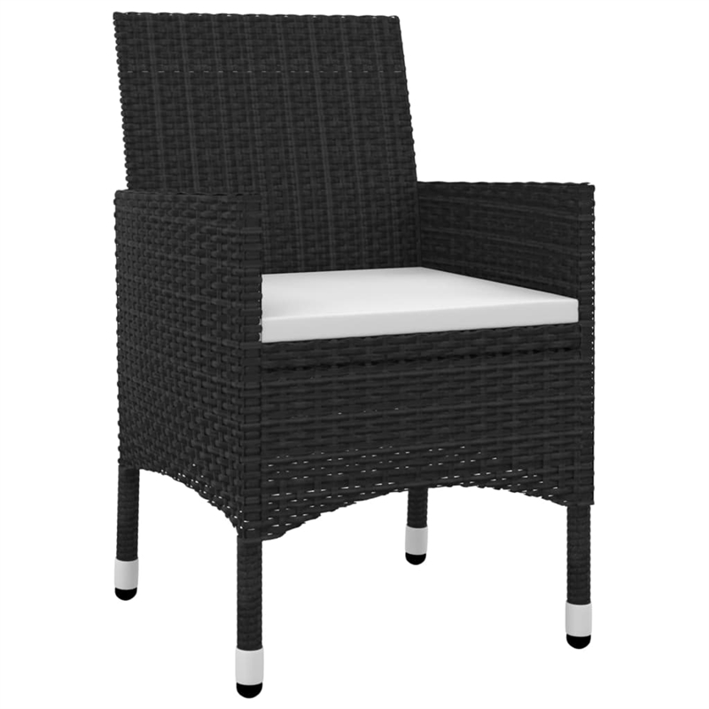 vidaXL PE Rattan Durable Garden Dining Set in Black