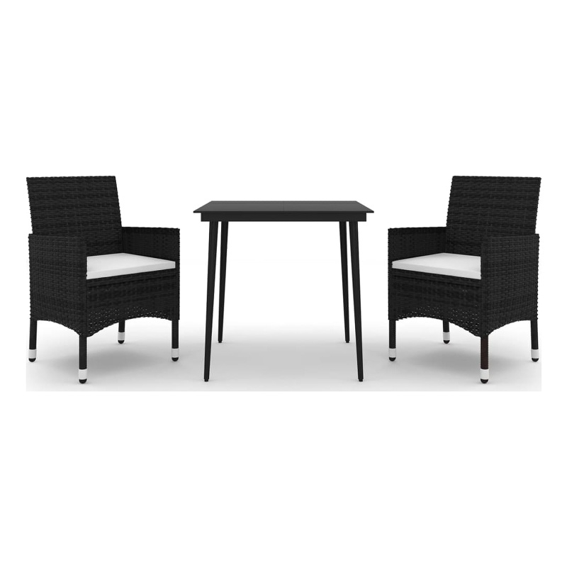 vidaXL PE Rattan Durable Garden Dining Set in Black