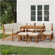 vidaXL Garden Dining Set Natural Wood/Cream