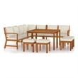 vidaXL Garden Dining Set Natural Wood/Cream