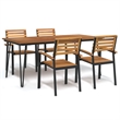 vidaXL Garden Dining Set Natural Wood and in Black