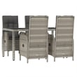 vidaXL 5 Piece Garden Dining Set in Grey