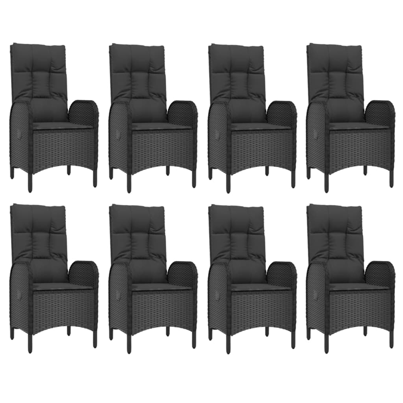 vidaXL Garden Dining Set in Black and in Grey