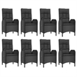 vidaXL Garden Dining Set in Black and in Grey