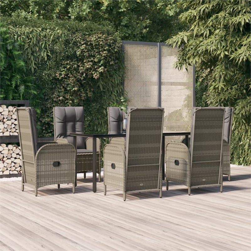 vidaXL Garden Dining Set in Black and in Grey