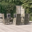 vidaXL Garden Dining Set in Black and in Grey