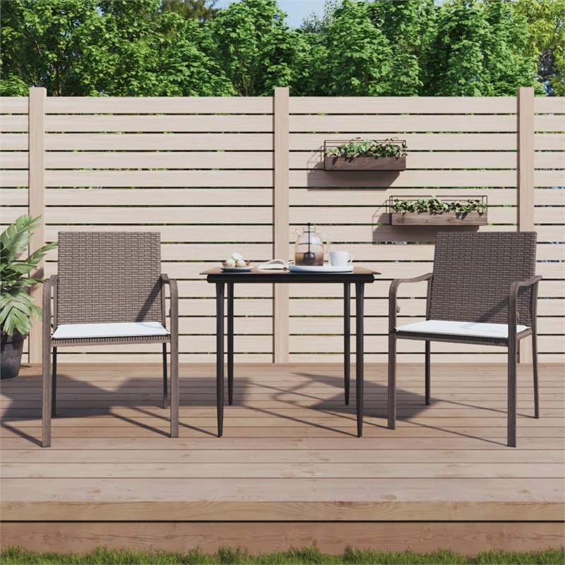 vidaXL Garden Dining Set in Brown/Black/Cream White