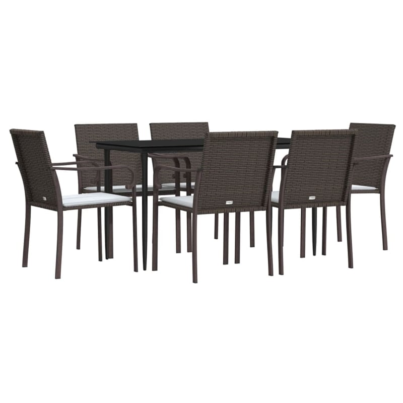 vidaXL Garden Dining Set in Brown