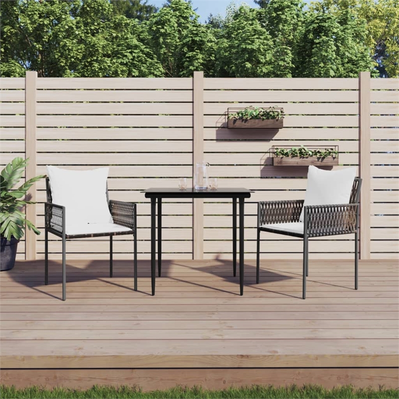 vidaXL Garden Dining Set in Brown/Black/Cream White