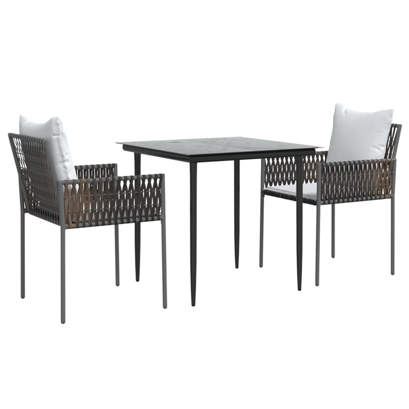 vidaXL Garden Dining Set in Brown/Black/Cream White