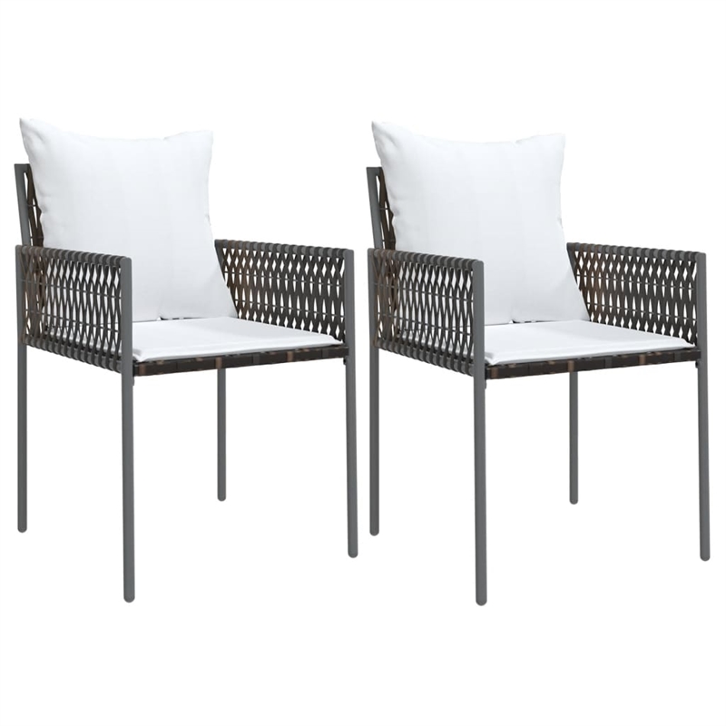 vidaXL Garden Dining Set in Brown/Black/Cream White