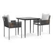 vidaXL Garden Dining Set in Brown/Black/Cream White