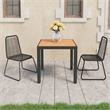 vidaXL PVC Rattan Compact Lightweight Dining Set in Black/Brown