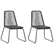 vidaXL PVC Rattan Compact Lightweight Dining Set in Black/Brown