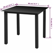 vidaXL Dining Set Table in Black/Chairs in Black/Cushions Cream White