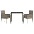vidaXL 3 Piece Garden Dining Set in Gray