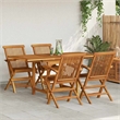 vidaXL Fine Sanded Teak Hardwood Medium Foldable Garden Dining Set in Warm Brown