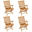 vidaXL Fine Sanded Teak Hardwood Medium Foldable Garden Dining Set in Warm Brown