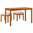 vidaXL 3 Piece Acacia wood Garden Dining Set in Cream