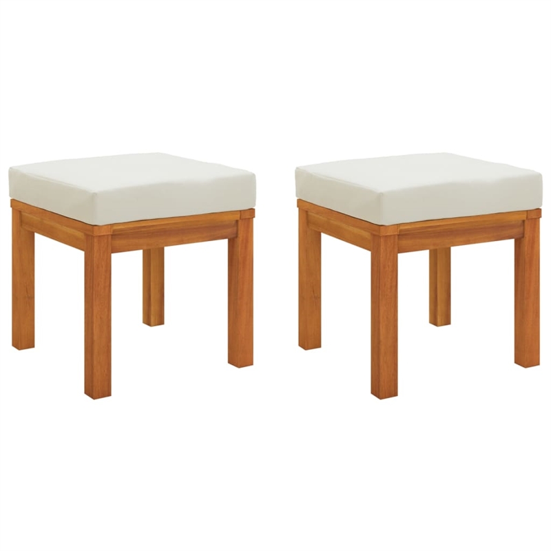 vidaXL 3 Piece Acacia wood Garden Dining Set in Cream