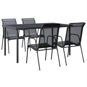 vidaXL 5 Piece Steel Garden Dining Set in Anthracite