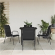 vidaXL 5 Piece Steel Garden Dining Set in Black/Anthracite