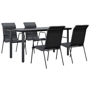 vidaXL 5 Piece Steel Garden Dining Set in Black/Anthracite