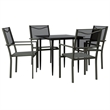 vidaXL 5 Piece Steel Garden Dining Set in Black/Anthracite