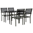 vidaXL 5 Piece Steel Garden Dining Set in Black/Anthracite