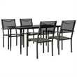 vidaXL 5 Piece Steel Garden Dining Set in Black/Anthracite